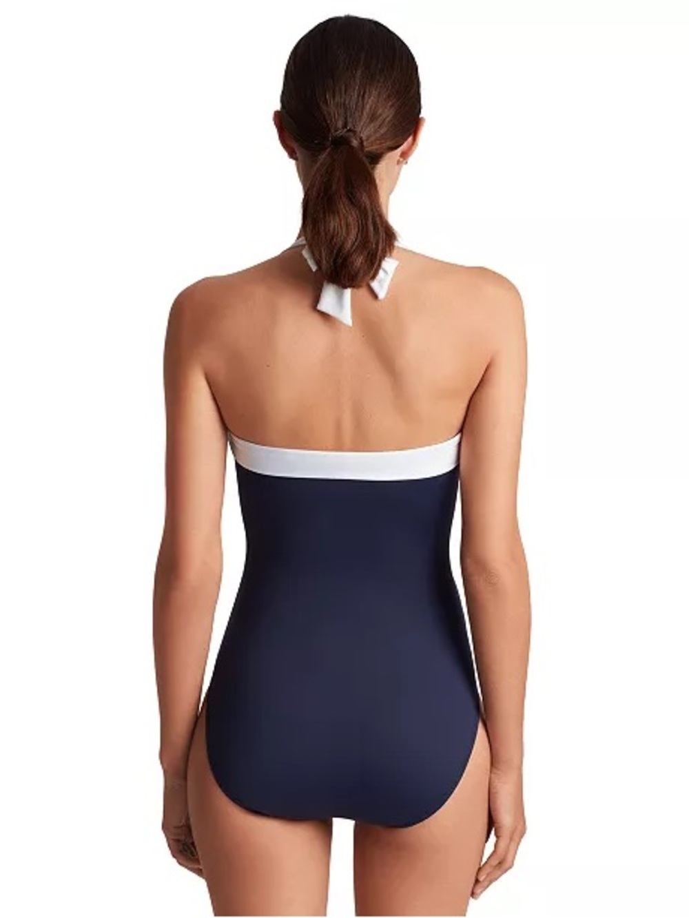 Lauren Ralph Lauren Shirred Bandeau One Piece Swimsuit - Picture 2 of 4